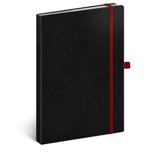 Notes - zápisník linkovaný A5 - Vivella Classic - černá/červená
