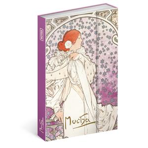 Notes - zápisník linkovaný magnetický B6 - Alfons Mucha - Dáma