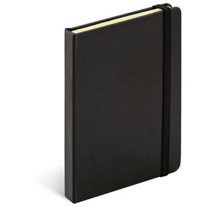 Notes - zápisník Tucson A5 linkovaný s gumičkou - černá-černá
