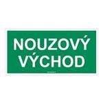 Nouzový východ - bezpečnostní tabulka, plast 1 mm 200x100 mm