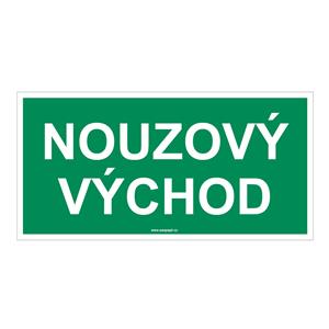 Nouzový východ - bezpečnostní tabulka, plast 2 mm 400x200 mm