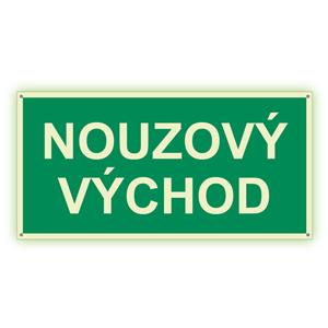 Nouzový východ - fotoluminiscenční tabulka s dírkami, plast 2 mm 300x150 mm