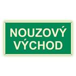 Nouzový východ - fotoluminiscenční tabulka s dírkami, plast 2 mm 400x200 mm