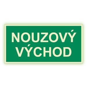 Nouzový východ - fotoluminiscenční tabulka, samolepka 400x200 mm