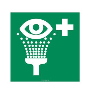 Oční sprcha - bezpečnostní tabulka s dírkami, plast 2 mm 300x300 mm
