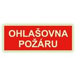 Ohlašovna požáru - fotoluminiscenční tabulka, plast 1 mm 210x80 mm