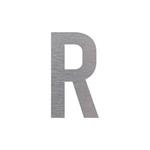 Označení budov - písmeno - R, hliníková tabulka, výška 150 mm