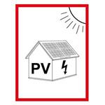 Označení FVE na budově - PV symbol - bezpečnostní tabulka, plast 0,5 mm 45 x 60 mm