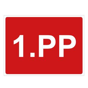 Označení podlaží - 1.PP, plast 1 mm, 200x150mm