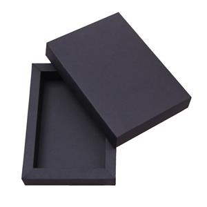 Papírová krabička s víkem 143 x 200 x 30 mm černá matná 320 g/m2 - model 001