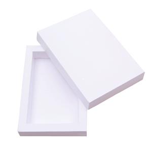 Papírová krabička s víkem 143 x 200 x 30 mm křída bílá matná 350 g/m2 - model 001