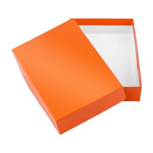 Papírová krabička s víkem typ 2 lepená 150x180 lesklá - oranžová