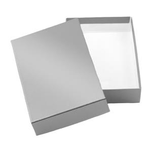 Papírová krabička s víkem typ 2 lepená 150x180 lesklá - stříbrná