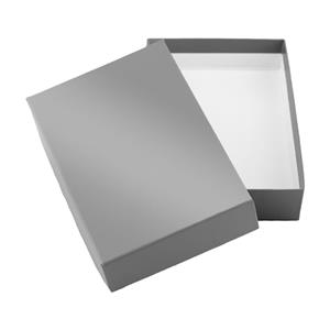 Papírová krabička s víkem typ 2 lepená 153x215 lesklá - šedá