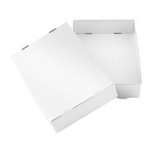 Papírová krabička s víkem typ 3 skládací 150x180 lesklá - bílá