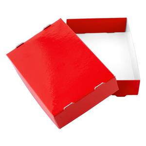 Papírová krabička s víkem typ 3 skládací 150x180 lesklá - červená