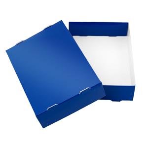 Papírová krabička s víkem typ 3 skládací 150x180 lesklá - modrá námořnícká