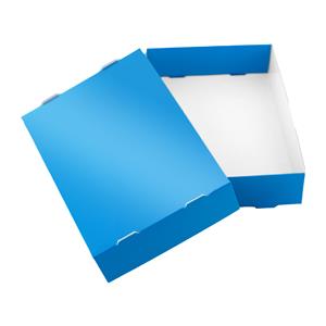 Papírová krabička s víkem typ 3 skládací 150x180 lesklá - modrá