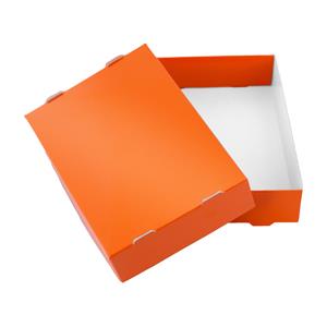 Papírová krabička s víkem typ 3 skládací 150x180 lesklá - oranžová