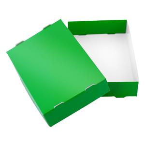 Papírová krabička s víkem typ 3 skládací 150x180 lesklá - zelená