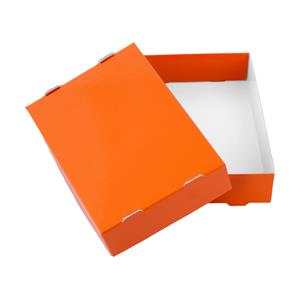 Papírová krabička s víkem typ 3 skládací 150x180 matná - oranžová