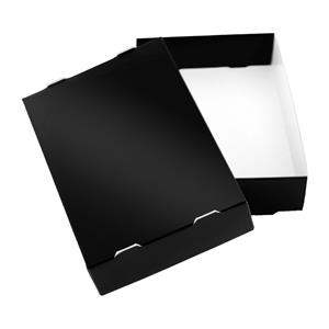 Papírová krabička s víkem typ 3 skládací 153x215 lesklá - černá