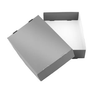 Papírová krabička s víkem typ 3 skládací 153x215 lesklá - šedá
