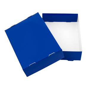 Papírová krabička s víkem typ 3 skládací 180x225 matná - modrá námořnícká