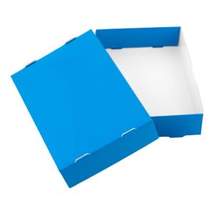 Papírová krabička s víkem typ 3 skládací 250x310 matná - modrá