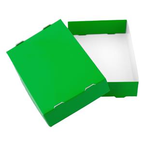 Papírová krabička s víkem typ 3 skládací 250x310 matná - zelená