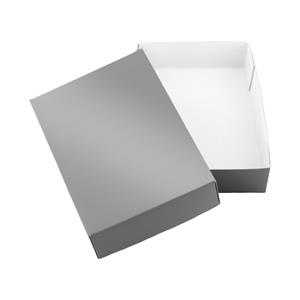 Papírová krabička s víkem typ 4 lepená 150x180 lesklá - šedá