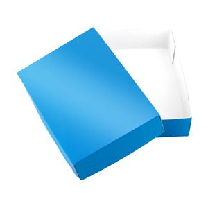 Papírová krabička s víkem typ 4 lepená 153x215 lesklá - modrá