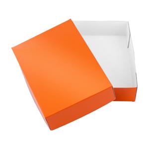 Papírová krabička s víkem typ 4 lepená 153x215 lesklá - oranžová