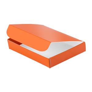 Papírová krabička zavírací typ 5 lepená 150x180 lesklá - oranžová