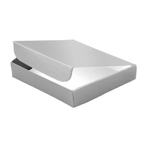 Papírová krabička zavírací typ 5 lepená 150x180 lesklá - stříbrná