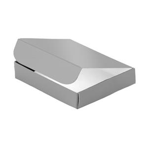 Papírová krabička zavírací typ 5 lepená 215x302 lesklá - šedá