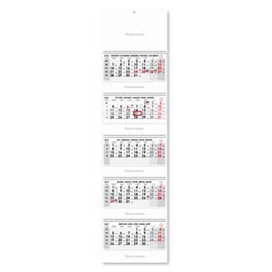 Pětiměsíční kalendář Kvinto skládaný polský se spirálou 2027 - šedý