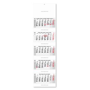 Pětiměsíční kalendář Kvinto skládaný Slovenský 2027 - šedý