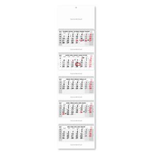 Pětiměsíční kalendář Kvinto skládaný Slovenský se spirálou 2027 - šedý