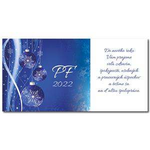 PF - karta s textem - modré ozdoby