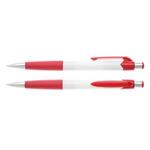 Plastové kuličkové pero Colombo White - bílá/červená