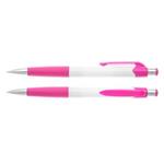 Plastové kuličkové pero Colombo White - bílá/růžová