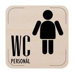 Popis místnosti - cedulka na dveře - WC personál muži, dřevěná tabulka, 80 x 80 mm