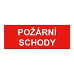 Požární schody - bezpečnostní tabulka, plast 1 mm 210x80 mm