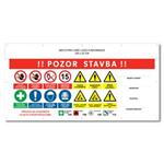 POZOR STAVBA 2 bezpečnostní banner s logem firmy - 200x100 cm