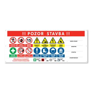 POZOR STAVBA 3 bezpečnostní banner - 200x80 cm