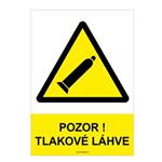 Pozor! tlakové láhve, samolepka a5