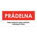 PRÁDELNA, červená, plast 1 mm 190x90 mm