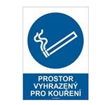 PROSTOR VYHRAZENÝ PRO KOUŘENÍ, plast 2 mm, A4