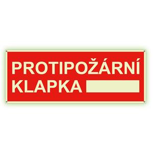 Protipožární klapka - fotoluminiscenční tabulka s dírkami, plast 2 mm 210x80 mm